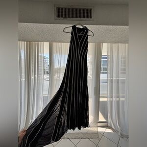 Black and White Striped Women's Skirt